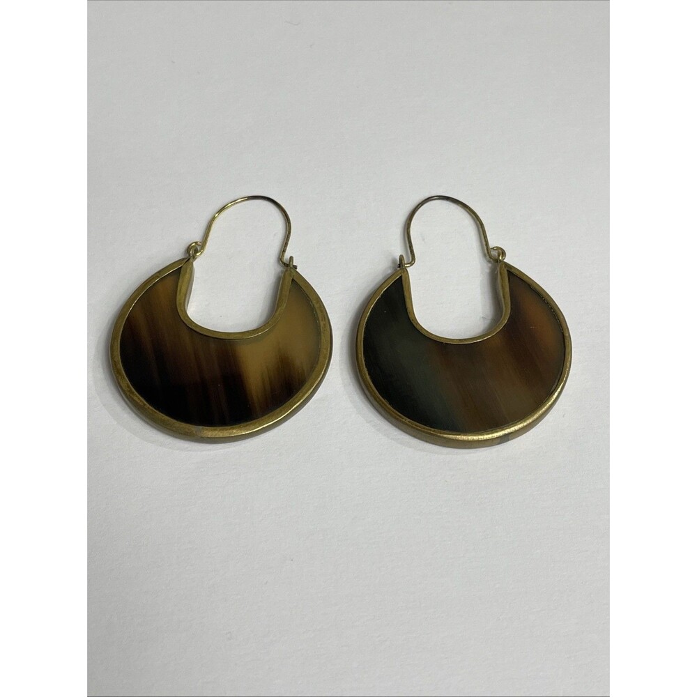 J.Jill Gorgeous Sculpted Horn & Brass Earrings